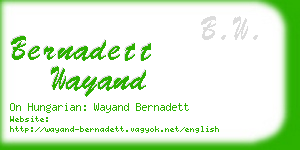 bernadett wayand business card